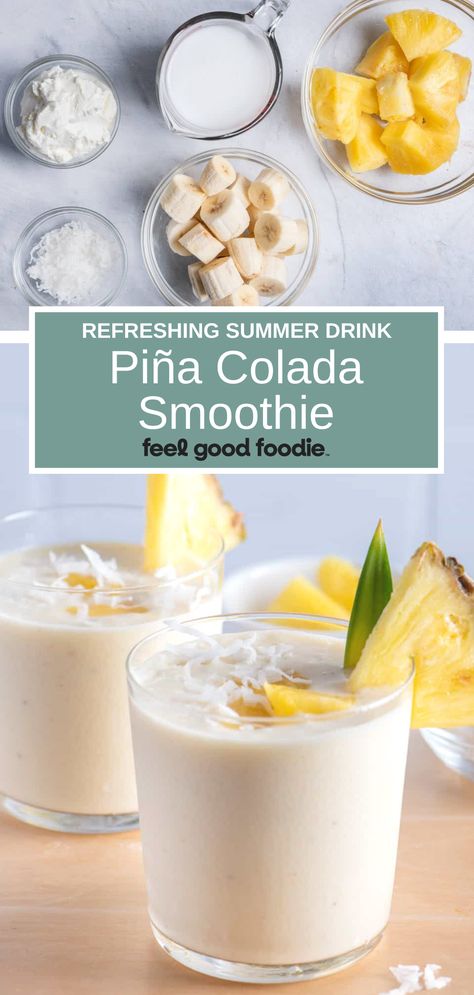 Banana Coconut Smoothie Recipe, Pineapple Coconut Milk Smoothie, How To Use Coconut Milk Recipes, Banana Pina Colada Recipe, Coconut Milk Drinks Healthy, Healthy Pina Colada Recipe, Pina Colada Smoothie Healthy, Healthy Pina Colada Smoothie, Coconut Banana Smoothie