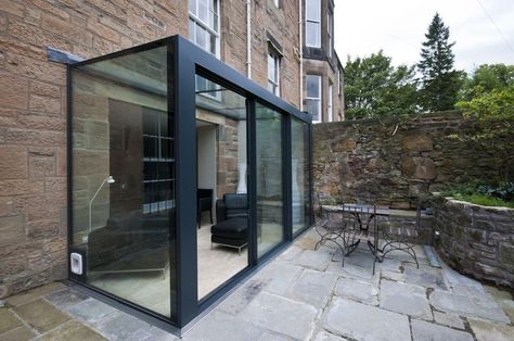 glass extensions cost Glass Box Extension, Modern Windows And Doors, Industrial Doors, Glass Porch, Garden Room Extensions, Tree Cottage, Pivot Door, Glazed Doors, Balkon Design