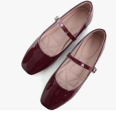 Burgundy Flats, Women's Ballet Flats, Flats With Arch Support, Mary Jane Shoes Flat, Work Flats, Work Shoes Women, Flats For Women, Slip On Dress, Look Retro