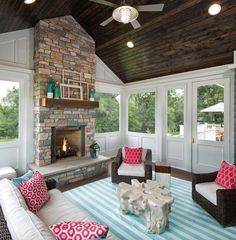 38 Amazingly cozy and relaxing screened porch design ideas Porch Design Ideas, Screened Porch Designs, 4 Season Room, 3 Season Room, Four Seasons Room, Coastal Cottage Style, Sunroom Addition, Three Season Room, Building A Porch