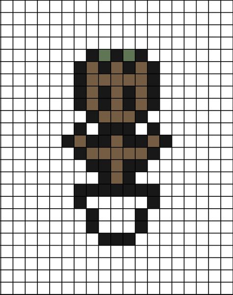 A small-ish pixel art template of Groot (Guardians of the Galaxy) in his white pot. Guardians Of The Galaxy Perler Beads, Groot In Pot, Pixlr Art, Art Classroom Management, Kare Kare, Graph Paper Drawings, Easy Perler Beads Ideas, Easy Pixel Art, Pixel Art Templates