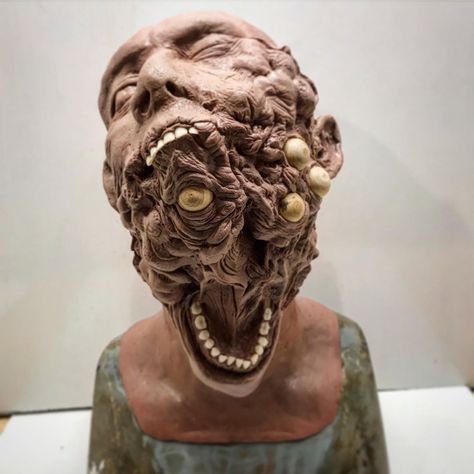 Monster Clay on Instagram: “Monster Clay Sculpt of the Day 02/23/20 📷 : @slashhousestudios #ilovemonsterclay #mcsotd #monsterclay #monsterclayfun #monsterclaysculpture…” Monster Clay Sculpture, Clay Monster, Monster Clay, Monster Sketch, Clay Monsters, Lovecraftian Horror, Clay Sculpting, Creepy Monster, Pottery Handbuilding