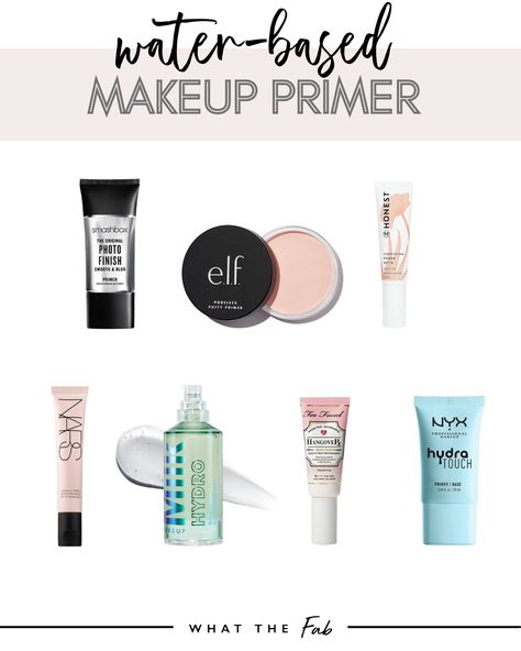 Water Based Primer And Foundation, Milk Primer Aesthetic, Silicone Vs Water Based Makeup Primer, Water Base Makeup, Water Based And Silicone Based Makeup, Silicone Vs Water Based Primer, Primer And Foundation Combo, Silicone Makeup Products, Best Water Based Foundation