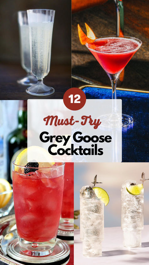 Grey Goose Cocktails Grey Goose Drinks Recipes Easy, Gray Goose Vodka Drinks, Grey Goose Strawberry Lemongrass Cocktails, Grey Goose Drinks Recipes, Grey Goose Drinks, Triple Sec Drinks, Fruity Vodka Drinks, Grey Goose Martini, Grey Goose Cocktails