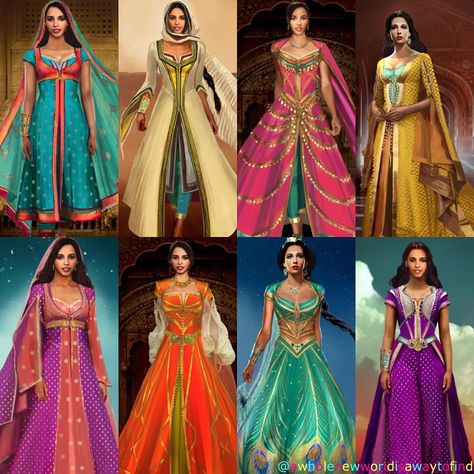 Jasmine costume concept Art - - - - - - - - #aladdin #princessjasmine #genie #dalia #magiccarpet #abu #iago #rajah #aladdinandjasmine… Arabian Nights Dress, Costume Concept Art, Pigment Nails, Disney Princess Inspired Dresses, Princess Jasmine Dress, Costume Concept, Princess Jasmine Costume, Arabian Princess, Arabian Dress