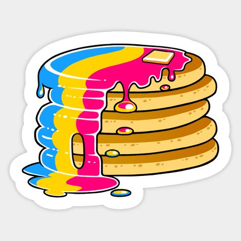 Pride pancakes! Pan-cakes, get it? -- Choose from our vast selection of stickers to match with your favorite design to make the perfect customized sticker/decal. Perfect to put on water bottles, laptops, hard hats, and car windows. Everything from favorite TV show stickers to funny stickers. For men, women, boys, and girls. Nonbinary Art, How To Control Emotions, Lgbt Sticker, Pansexual Flag, Lgbtq Funny, Pansexual Pride, Pride Stickers, Pancake Day, Lgbt Art