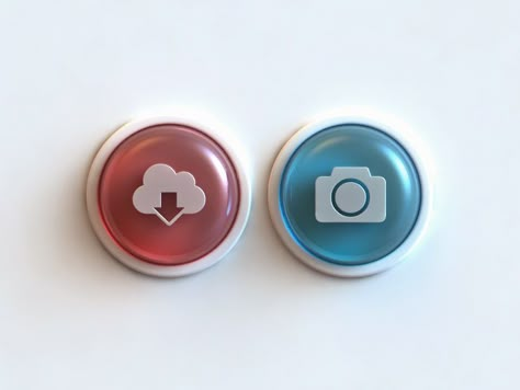 Glass Buttons by Webshocker Skeuomorphic Design, Game Buttons, Ui Buttons, Ui Game, Gui Design, Button Game, Smart Home Design, Game Ui Design, Ecommerce Website Design