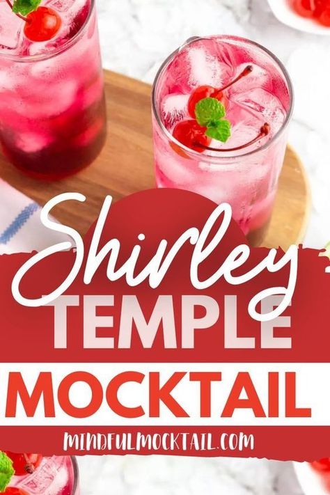 It’s fizzy. It’s sweet. It’s utterly refreshing. And it’s non-alcoholic, making this easy Shirley Temple mocktail recipe a favorite drink to add a splash of class to any event. As a kid, I always loved them because I felt so grown up. Non Alcoholic Shirley Temple, Alcoholic Shirley Temple, Shirley Temple Mocktail, Mocktail Drink, Shirley Temple Drink, Easy Mocktails, Mocktail Drinks, Summer Drinks Alcohol, Alcohol Free Drinks