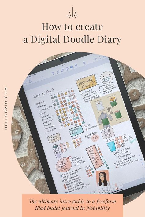 Freeform Ipad, Digital Journal Aesthetic, Bullet Journal On Ipad, Ipad Learning, Weekly Planner Print, Doodle Diary, How To Bullet Journal, Digital Bullet Journal, Planner Apps