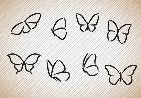 Easy Cute Butterfly Drawings, Cute Butterfly Sketch, Butterfly Drawing On Wall, Simply Butterfly Drawing, Small Butterfly Tattoo Stencil Outline, East Butterfly Drawings, Easy Butterflies To Draw, How To Draw Butterflies Easy, Easy Butterfly Painting Simple