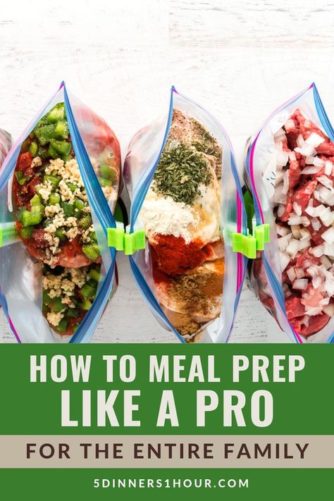 How to Meal Prep Like A Pro for Your Entire Family | Easy Healthy Recipes & Meals for Families - Wondering how to meal prep for beginners? We’ve answered your top questions on how to meal prep for the week for families! Click through to get tips on clean eating meal prep, grocery lists for meal prep, & menu planning.| 5 Dinners 1 Hour| how to meal prep step by step | meal prep for the week | easy meal prep for beginners #mealprep #cleaneating #families #healthyeating #easymealprep Meal Prep For 5 People, Meal Prep Photography, Easy Meal Prep For Beginners, Food Freezing, Lazy Meal Prep, Meal Prep Grocery List, Baked Meals, Meals For Families, 5 Dinners