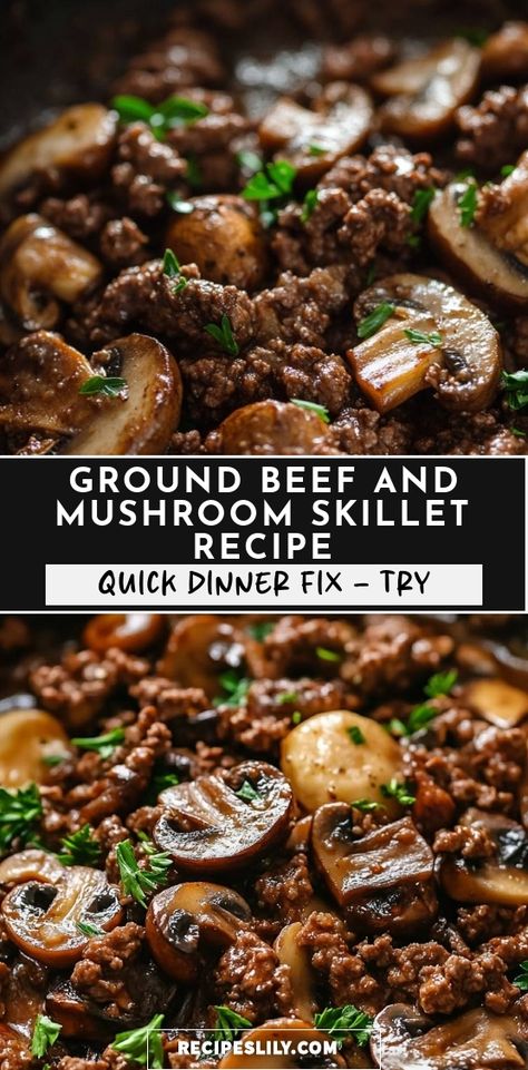 I whipped up this quick and easy Ground Beef and Mushroom Skillet recipe for dinner last night, and it was a hit! Juicy ground beef paired with tender mushrooms creates a savory dish that's perfect for busy weeknights. Ready in just 30 minutes, it's a meal the whole family will love. Give it a try and enjoy a flavorful dinner in no time! 30 Minute Ground Beef Meals, Ground Beef Spinach Mushroom Recipe, Ground Beef Mushrooms Onions, Whole 30 Recipes Ground Beef, Ground Beef With Vegetables, Ground Beef With Mushrooms Recipes, Ground Beef And Asparagus Recipes, Hamburger Mushroom Recipes, Ground Beef Whole 30 Recipes