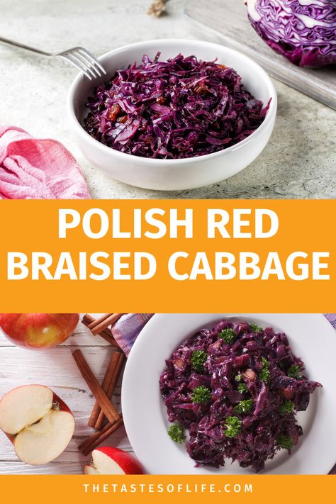 Warm up your fall meals with Polish Red Braised Cabbage, or Czerwona Kapusta Duszona. This savory side dish highlights the rich flavors of red cabbage, slowly braised with red wine for a comforting and healthy addition to any meal. Perfect for Paleo and Whole 30 diets, this gluten-free recipe is a must-try for fans of Polish cuisine. Polish Red Cabbage Recipes, Paleo Red Cabbage Recipes, Braised Red Cabbage Recipes, Cooked Red Cabbage, Ibs Friendly Food, Polish Foods, Red Cabbage Recipes, Braised Red Cabbage, Fall Meals