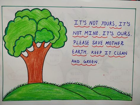 Save trees / save trees poster/ save trees slogans Save Trees Poster With Slogan, Save Trees Poster, Slogans On Save Trees, Go Green Posters, Tree Slogan, Slogan Writing, Video Painting, Importance Of Trees, Flag Drawing