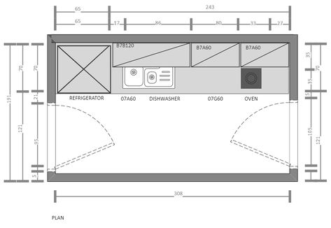 Single Wall Kitchen Floor Plan | EdrawMax Free Editbale Printable Narrow Kitchen Floor Plans, Kitchen Single Wall Layout, Single Kitchen Platform, Small Single Wall Kitchen Ideas, Single Wall Kitchen Layout Small Spaces, Small Single Wall Kitchen, Single Wall Kitchen Ideas, Straight Kitchen Design, Single Wall Kitchen Layout