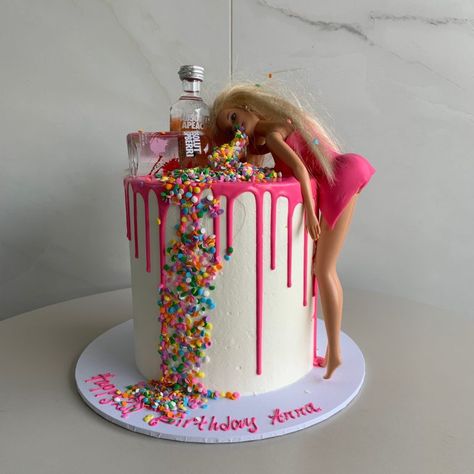 Party Animal | Nikos Cakes Cakes 21st Birthday, Drunk Barbie Cake, Tårta Design, 21st Birthday Ideas, Guys 21st Birthday, 21st Birthday Girl, Barbie Birthday Cake, 18th Cake, 21st Bday Ideas