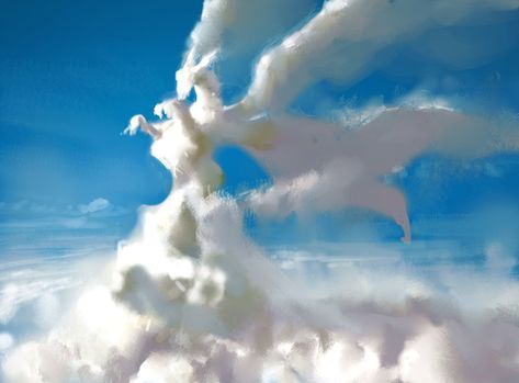 Cloud Dragon, Greek Pantheon, Fantasy Life, Dragon Puppet, Cloud Art, Cloud Drawing, Fantasy Artist, Creature Concept, Illustration Sketches