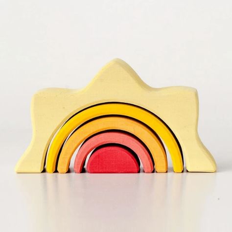 handcrafted in Russia by a third-generation toymaker family, the heirloom quality is one that will be cherished for years and makes a perfect present. dimensions: 5 nesting pieces; largest measures 5.1in x 3in x 1.6in (13cm x 7.5cm x 4cm) shop our collection of wooden toys HERE Material + Care handmade with solid wood Wooden Sun, Wooden Arch, Open Ended Toys, Toy Maker, Water Based Stain, Fancy Houses, Creative Games, Wood Patterns, Wood Toys