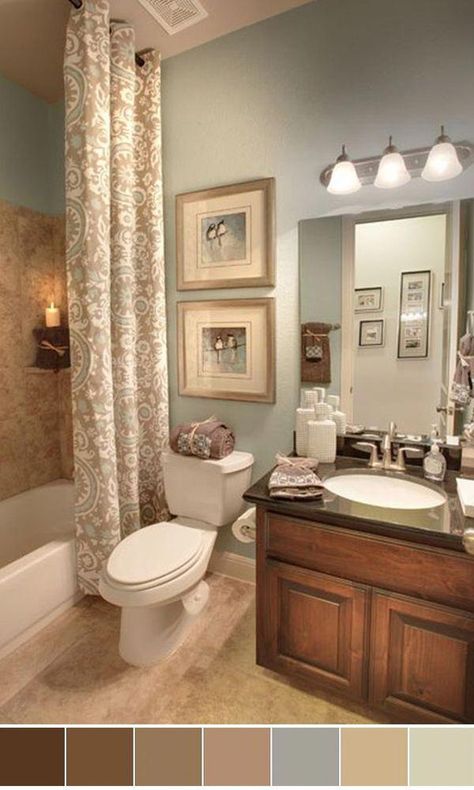 Makeover Kamar Mandi, Best Bathroom Colors, Small Bathroom Colors, Bathroom Color Schemes, Beige Bathroom, Spa Like Bathroom, Bathroom Paint Colors, Brown Bathroom, Ikea Hackers