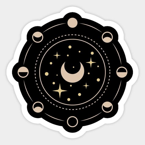 Line art astrology drawing with moon phases - Great gift idea for moon astrology enthusiast -- Choose from our vast selection of stickers to match with your favorite design to make the perfect customized sticker/decal. Perfect to put on water bottles, laptops, hard hats, and car windows. Everything from favorite TV show stickers to funny stickers. For men, women, boys, and girls. Moon Phase Stickers, Astrology Stickers Printable, Moon Stickers Printable, Moon Stickers Aesthetic, Astronomy Stickers, Astrology Stickers, Sticker Minimalist, Witchy Stickers, Moon Stickers