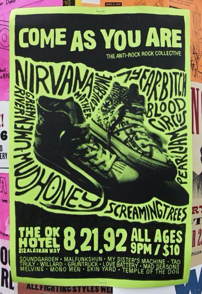 Nirvana Concert, Nirvana Poster, Grunge Posters, Temple Of The Dog, Punk Poster, Vintage Music Posters, Arte Punk, Books For Children, Concert Poster