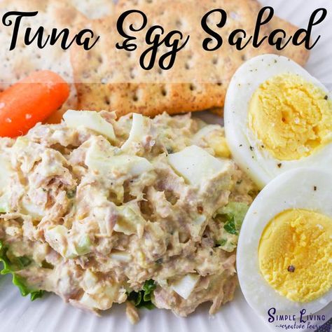 This deliciously creamy Tuna Egg Salad combines tin tuna with boiled eggs, taking the classic tuna salad up a notch. Mustard Tuna Salad, Old Fashioned Tuna Salad, Basic Tuna Salad Recipe, Tuna Fish Salad With Eggs, Different Egg Salad Recipe, Tuna Egg Salad Recipe Healthy, Tuna Salad Recipes Canned, Egg And Tuna Salad, Best Tuna Salad Recipe With Egg