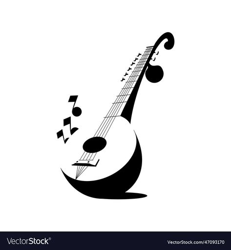 Musical Instruments Sketch, Veena Tattoo, Veena Instrument Drawing, Veena Drawing, Music Instruments Drawing, Music Instruments Illustration, Veena Instrument, Sitar Instrument, Minimal Ads