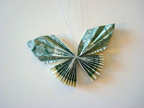 9 Beautiful Dollar Bill Origami DIY Tutorials Money Butterfly, Fold Dollar Bill, Valentines Origami, Money Lei Diy, Easy Origami Flower, Origami Money, How To Make Butterfly, Folding Money, Dollar Origami