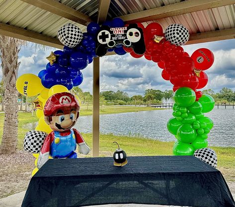 Contact us for your Mario Kart themed parties at www.justballoondesigns.com Mario Kart Balloons, Super Mario Balloon Garland, Mario Balloon Arch, Mario Balloons, Mario Kart Party, Birthday 2023, Super Mario Kart, Balloon Designs, Balloon Company