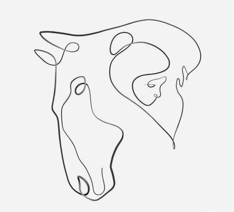 Line Art Horse Tattoo, Tatoos Horse, One Line Horse Tattoo, Horse Line Tattoo, Horse Tatoos Ideas, Minimalist Horse Tattoo, Simple Horse Tattoo, Logo Cheval, Horse Line Drawing