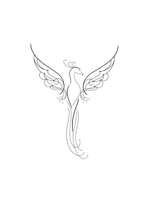 Pheonix Rising From The Ashes Tattoo For Women, Phenix Birds Tattoo, Phoenix Tattoo Feminine, Small Phoenix Tattoos, Phönix Tattoo, Phoenix Tattoo Design, Phoenix Tattoo, Spine Tattoos, Elegant Tattoos