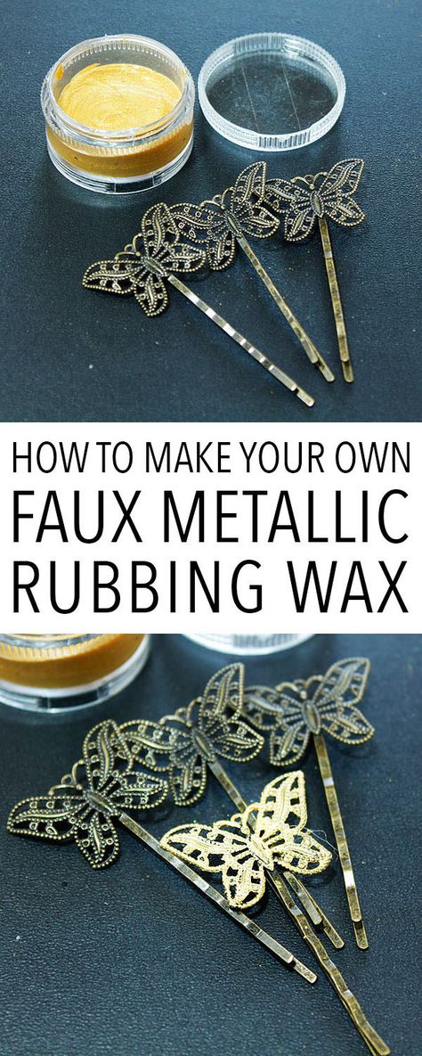 How To Make Faux Metallic Rubbing Wax! - The Graphics Fairy. Part of the make your own Craft Supplies series! This is a fun technique for making this useful concoction, so that you can easily add a metallic finish to your crafts and DIY Home Decor projects! Diy Coffee Station, Diy Locker, Diy Blanket Ladder, Gilding Wax, Wood Wall Art Diy, The Graphics Fairy, Homemade Art, Martha Stewart Crafts, How To Make Labels