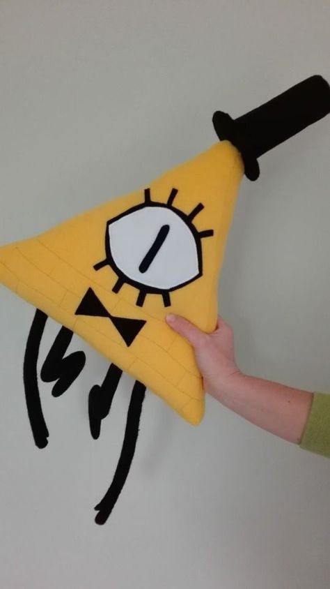 Bill Cipher Plush, Plushie Tutorial, Bill Cypher, Yellow Triangle, Gravity Falls Bill, Creation Art, Plushie Patterns, Sewing Stuffed Animals, Bill Cipher