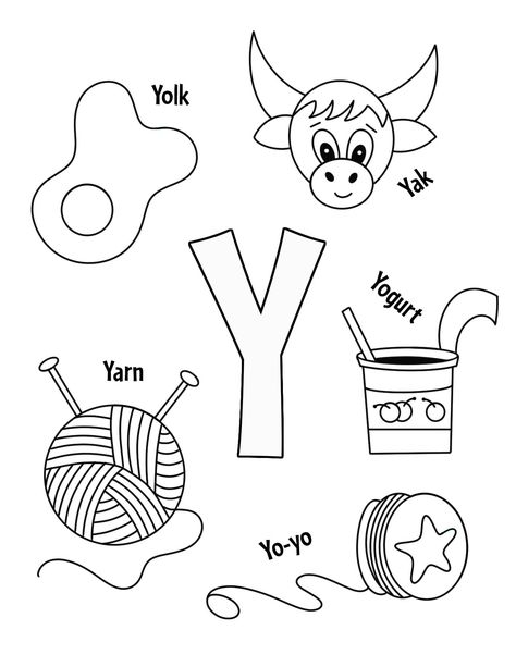 Y Is For, Y Crafts For Preschool, Letter I Worksheets For Preschoolers, Letter Y Worksheets For Preschool, Letter Y Crafts For Preschool, Y Words For Kids, Letter I Activities For Preschool, Letter Y Coloring Page, Y Worksheet