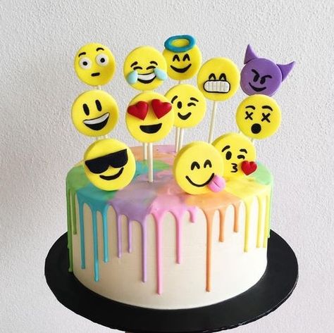 Rainbow Drip Cake, Zoe Cake, Emoji Birthday Cake, Emoji Cake, Emoji Birthday Party, Customized Cake, 10 Birthday Cake, 13 Birthday Cake, Princess Birthday Cake