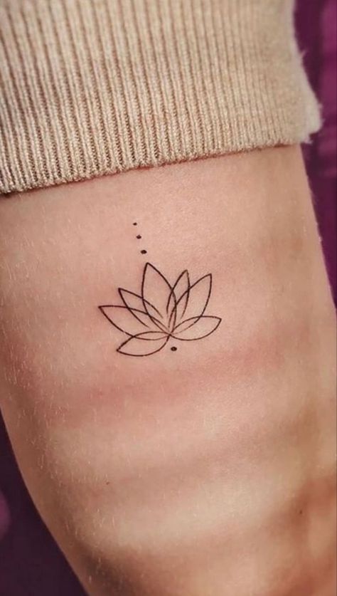 Lotus Flower Tattoo Small Arm, Small Lotus Flower Tattoo Wrist Simple, Modern Lotus Tattoo, Meaning Of Lotus Tattoo, Minimalist Lotus Flower Tattoo, Lotus Flower Tattoo Minimalist, Lotus Rib Tattoo, Lotus Flower Fine Line Tattoo, Fine Line Lotus Flower Tattoo