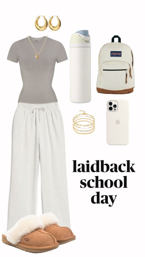 #inspo #outfit #schoolfit #outfitinspo #laidbackoutfit #cute #cuteoutfits #uggoutfits #sweatpantouftits Fits For School Cute, School Fit Inspo Winter, Comfy Outfits Lazy School, Cozy Fits For School, Sixth Grade Outfits, Cozy Outfit Ideas For School, Cute Winter Fits For School, Cute Winter School Outfits, Lazy School Fits