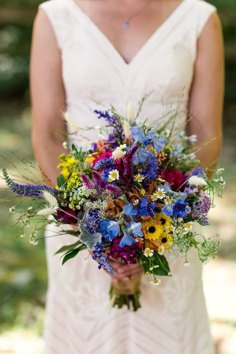 Wildflower Style Wedding Bouquet, Sun Flower Wedding Decor, Faux Wildflower Bouquet, Summer Flowers Wedding Bouquet, Wildflower Bouquet Blue, June Wildflower Bouquet, Colorful Wildflower Wedding Bouquet, Jewel Tone Wildflower Bouquet, August Wildflower Bouquet