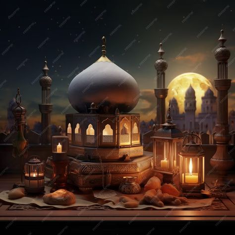 Premium Photo | Illustration of ramadan month of muslims with mosque Ramadan Month, Photo Illustration, Premium Photo, Ramadan, Graphic Resources