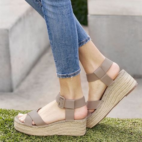 Khaki Open Toe Platform Wedge Heels Espadrille Sandals for School, Date | FSJ #luxurysandals #sandals #heels #shoes #highheels #stilettoheels #heelsaddict #stiletto #pointedheels #fashionheels #designerheels #sexyheels #sexyshoes #pencilheels #lotd #fashionblog #outfitoftheday #ootd #fashion #style #womenshoes #designershoes #fashionshoes #shoetrend #pointedshoes #thinheels #glamour #luxury Adora Batbrat, Wedge Platform Sandals, Taupe Heels, Heeled Espadrilles, Platform Espadrille Sandals, White Wedges, Sandals Outfit, Platform Wedge Heels, Heels Platform