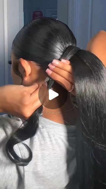 360 Lace Frontal Wig Hairstyles Ponytail, Hairstyles To Get Black Women, Slick Back Braided Ponytail Hairstyles, Low Pony Black Women, Ponytail With Closure, Hairstyles For Real Hair Black Women, Slickback Braid Ponytail, Long Sleek Ponytail Weave, Bridesmaid Ponytail Black Women