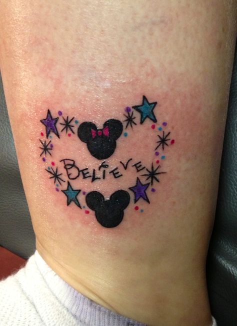 Disney tattoo Disney Tattoos Mickey, Mickey And Minnie Tattoos, Minnie Tattoo, Disney Tattoos Small, Mickey Tattoo, Mouse Tattoo, Mickey Mouse Tattoo, Believe Tattoos, Mouse Tattoos