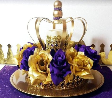 Royal Blue And Gold Xv Decorations, Prince Baby Shower Centerpieces, Birthday Balloon Surprise, Candy Buffet Baby Shower, Crown Centerpiece, Baby Shower Princess Theme, Boy Baby Shower Centerpieces, Boy Baby Shower Ideas, Prince Birthday