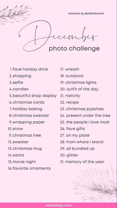 December Ig Post, December Picture Challenge, Christmas Countdown Instagram Story, December Photo Challenge 2023, December 30 Day Challenge, Post A Picture Challenge Instagram Story, December Picture Ideas, Show Me A Picture Of Challenge Instagram, December Instagram Story Ideas