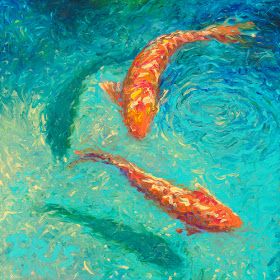 Post Impressionism Art Easy, Night Ocean Painting, Silver Canvas Art, Abstract Fish Painting, Post Impressionism Art, Night Ocean, Koi Painting, Animal Canvas Art, Cocoppa Wallpaper