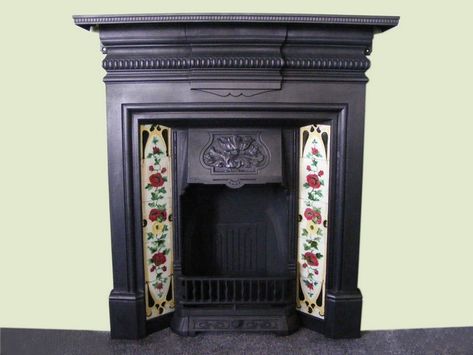 Edwardian tiled fireplace Edwardian Furniture Living Rooms, Modern Edwardian Interiors, London Fireplace, Edwardian Houses, 1912 House, Edwardian Living Room, Victorian Fireplaces, Edwardian Fireplace, Edwardian Architecture