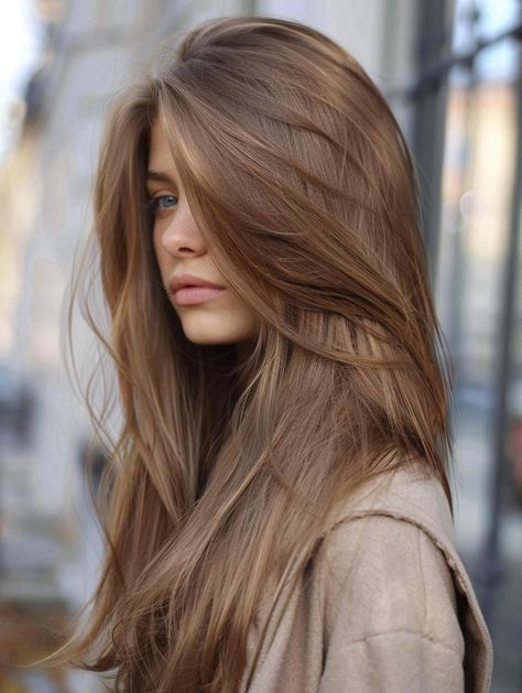 Best Light Brown Hair Color Ideas for Every Style One Color Hair Dye Light Brown, Light Brown Hair All Over, Lightest Brunette Hair, Light Brown Hair Updo, Light Creamy Brown Hair, Hair Extensions Light Brown, Honey Brown Hair On Pale Skin, Light Spring Brown Hair, Solid Golden Brown Hair