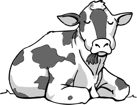 File:Cow bw 06.svg - Wikimedia Commons Sitting Down Drawing, Cow Cartoon Drawing, Draw A Cow, Drawing Sitting, Cow Sitting, Cow Cartoon, Cow Drawing, Farm Quilt, A Cow