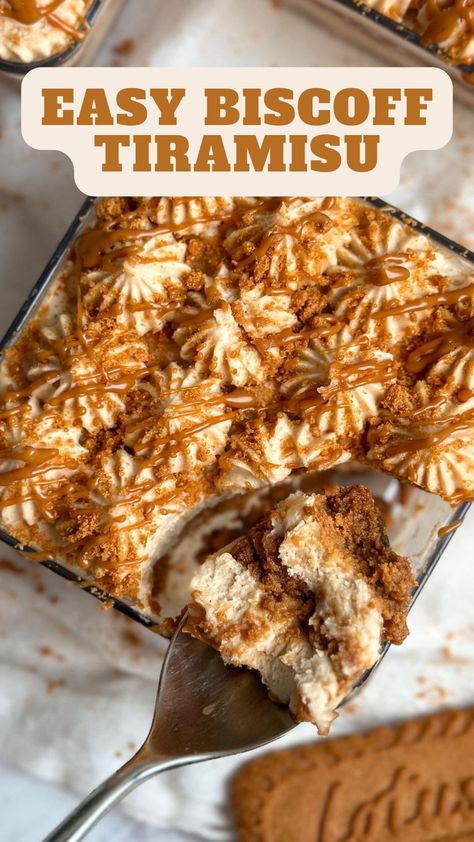 Easy Biscoff Tiramisu – 9am Chef Different Flavor Tiramisu, Easy Biscoff Tiramisu, Fall Tiramisu, Biscoff Tiramisu Recipes, Easy Biscoff Desserts, Flavored Tiramisu, Fruit Tiramisu, Biscoff Desserts, Biscoff Tiramisu