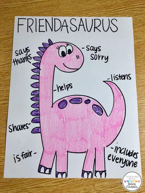 Valentines Day Social Emotional Activities, Friendasaurus Craft, Social Activities For Kindergarten, Preschool Partner Activities, Friendship For Preschool, Class Rules Activities, Kindergarten Theme Days, Friendship Week Activities, 1st Grade Activities Crafts